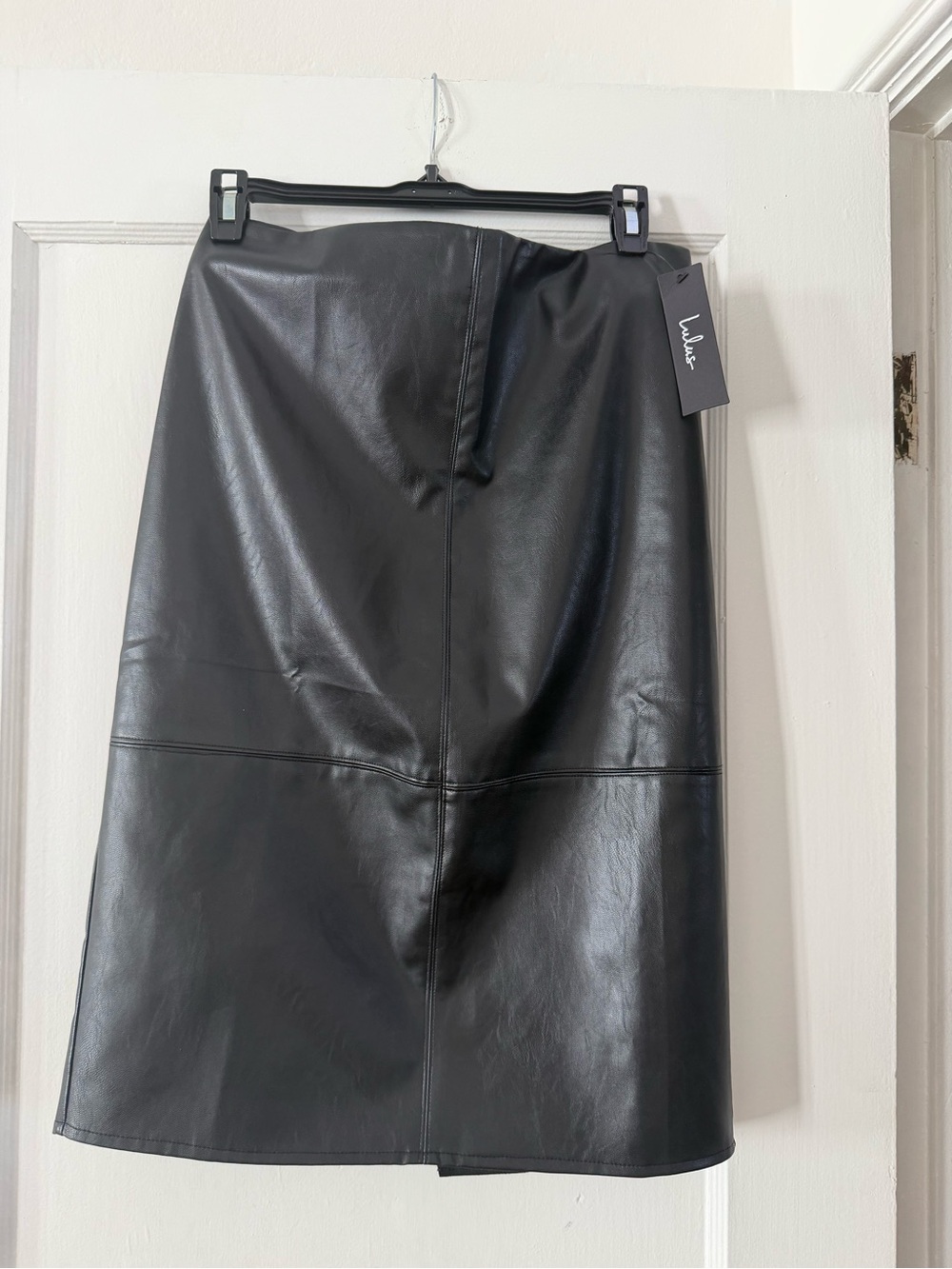 Brand New with Tag Lulus Faux Black Vegan Leather Pencil Skirt